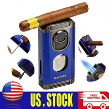 Galiner Jet Butane Flame Torch Cigar Lighter Metal Punch Holder Cutter No Gas picture
