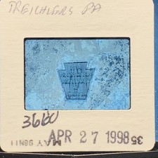 Vintage 35mm Slide 1934 Pennsylvania Department of Highways Plaque Preichlars PA picture