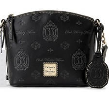 New 2026 Rare Disneyland Club 33 Dooney And Bourke Black Logo Crossbody Bag picture