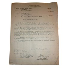 WWII 1945 Army Air Forces Temporary Appointment Document Lt William Meyer USAAF picture