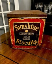 *Rare* Antique c.1915 Loose - Wiles Sunshine Biscuits Metal Store Display Box picture
