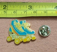 CUTE Retro Style Roller Skates Blue Red Orange Yellow and Gold Tone picture