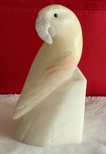 STUNNING HALF OF VINTAGE ALABASTER/MARBLE PARROT BOOKEND One of the pair missing picture