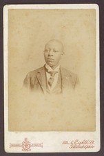 African American Bald Gentleman 1890 Cabinet Card Well Dressed Man J14599 picture
