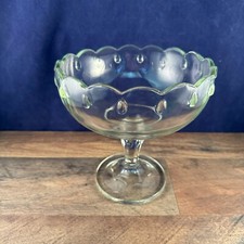 Vintage Indiana Glass Teardrop Glass Footed Compote Fruit Candy Bowl 7.5