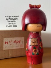 Masayoshi Yamagishi Creative Kokeshi Doll 24.5cm 650g Japanese Wooden Folk Art picture