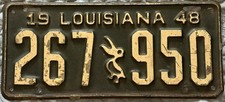 Vintage 1948 Louisiana Pelican License Plate 267 950 picture