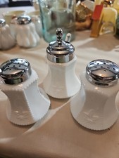 Vintage Dithridge Milkglass RARE Mustard Pot and Salt And Pepper Shaker set picture