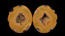 Polished Fighting Blood Chinese Agate Pair picture