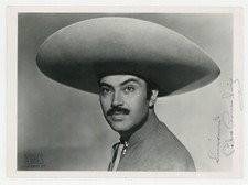 Pedro Armendariz Hand Signed Portrait Photo 1950 Mexican Actor Chicano Hero picture