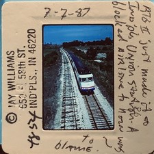 Vintage 1987 Amtrak RTG Turboliner Train Slide Indianapolis Jay Williams picture
