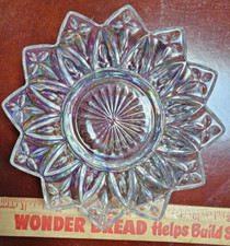 Vintage Carnival Glass Iridescent Petal Bowl Dish - 5-3/4
