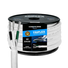 10 Gauge 3 Conductor Marine Wire - 18 Ft Triplex round Marine Grade Wire Tinned picture