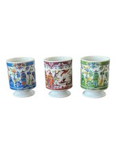SET OF Three Vintage Ceramic Pedestal Coffee/Tea Mugs from Japan picture