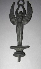 1930s WINGED VICTORY WOMAN WREATH  METAL TROPHY ORNAMENT  7.5