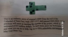 Authentic Piece of Original Copper from the Cathedral of St. Paul, Mn. picture