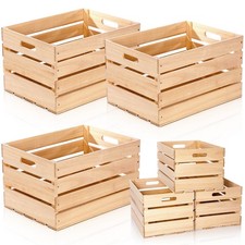 Weysat 3 Pack Large Wood Crates Box for Storage Unassembled 20 x 14 x 11'' Wo... picture
