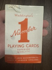 Vintage 1962 Waddington's Number 1 Playing Cards New Sealed Box Made in England picture