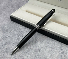 Montblanc Meisterstück 164 Ballpoint Pen Black Silver Trim New Gift Box NIB picture