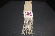VTG Native American Plains Indian Sioux Lakota Beaded Bag Pipe Pouch picture