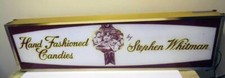 VINTAGE STEPHEN WHITMAN'S CHOCOLATES LIGHTED GLASS CANDY SIGN-STORE DISPLAY USA picture