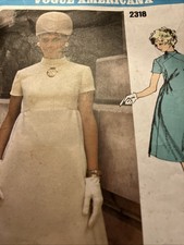 2318 Vintage Vogue Sewing Pattern Misses 1960s Americana Teal Traina Dress 12 picture