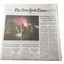 The New York Times Newspaper January 16 2026 Clashes w/Agents Continue Minnesota picture