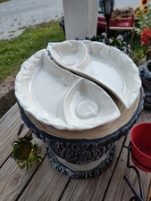 Pair of Vintage Belmar of California #406 MCM Angel Wing Ceramic Divided Dishes picture