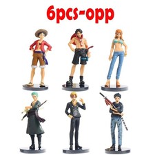 6PCS One Piece Anime Figures Luffy Ace Zoro Sanji PVC Model Statue Toy Gift picture