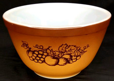 Vintage 1970s Pyrex Glass Old Orchard 401 Mixing Bowl Made In USA picture