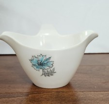 Vintage Florence Prolon Gravy Boat Blue Floral Melamine Sauce Server MCM picture