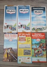 6 - Vintage Mobile & Esso 50s & 60s Road Maps Excellent Cond - NC SC PA DC NY/FL picture