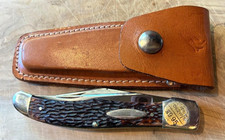 Vintage WESTERN 062 W/S  DBL BLADE Folding Hunter Knife w/ sheath picture