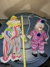 Ganz Porcelain Shelf Sitter/hanging Clown Doll W/Porcelain Face/Hands  picture