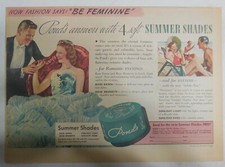 Pond's Ad: Four New Summer Shades of  Pond's Powder  from 1939 11 x 15 inch picture
