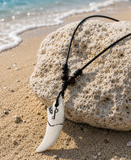 Resin Mako Shark Tooth Resin Pendant Surfer Necklace Teens Boys Beach Necklace picture