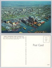 Everett Washington Waterfront Aerial View Postcard c1970s Boeing B-747 Home picture