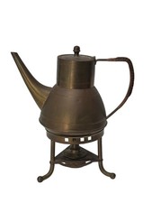 Antique GBN Gebruder Bing Germany Brass Coffee Tea Kettle Spirit Burner Stand picture