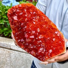 7.62LB  Natural yellow crystal cave quartz crystal spiritual decoration picture
