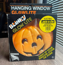 VIntage Blinky Glow Lite Halloween Pumpkin Jack O Lantern Blow Mold 1993 picture