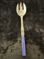 INOX ONE Salad Server Stainless Steel Made in Italy Cobalt Blue Acrylic Resin picture