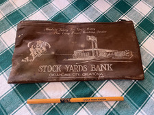 Stock Yards Bank Oklahoma City OK RARE Vintage Money Bag & Unsharpened Pencil picture