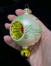 Radko Fantasia LE PETITE FLEUR Yellow Drop Ball & Reflector Ornament  picture