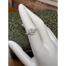 Size 6 - Unique 0.88 Carat Round Cut Moissanite Ring 925 Sterling Silver picture