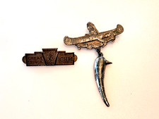1923 TWO PINS IMPROVED ORDER OF RED MEN FRATERNAL ORDER COUNCIL NATIVE CANOE picture