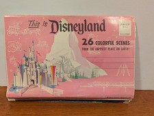 Vintage 1960s This Is Disneyland Souvenir Postcard Booklet Colorful Scenes  picture