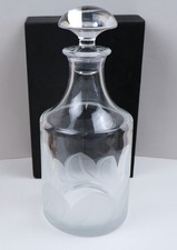 VTG J.G. Durand 10” Decanter Lead Crystal Florence Etched Frosted Leaf Motif picture