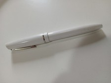 Vintage 1950s Osmiroid Music Nib White Lever-Fill Fountain Pen Made In England  picture