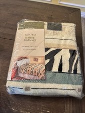 VTG Mainstays Home African/Nairobi Twin/Full Blanket USA 72