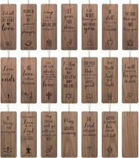 40 Pieces Wooden Christian Bookmarks Christian Church Gifts Bulk Religious Bi... picture